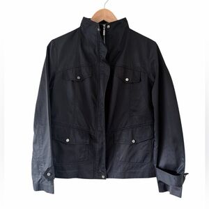 Adolfo Dominguez Black Utility Jacket with Snap Pockets